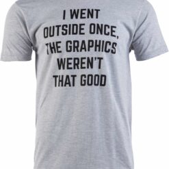 I Went Outside Once The Graphics Weren't That Good Funny Gamer Joke Men's T-Shirt, Gray